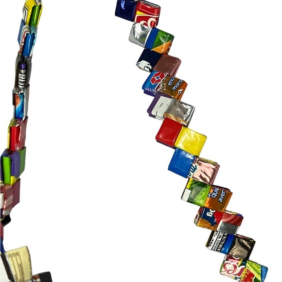 Foil gum candy wrapper colorful shoulder bag purse - Picture 6 of 8